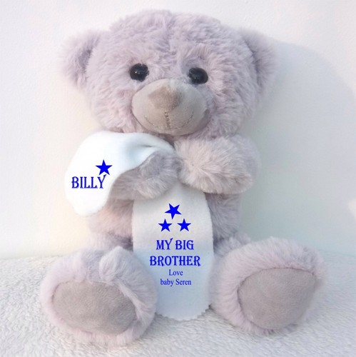 Personalised grey teddy - personalised,