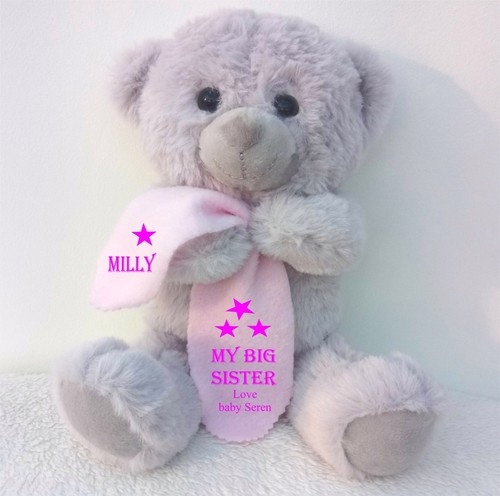 Personalised grey teddy bear - grey,